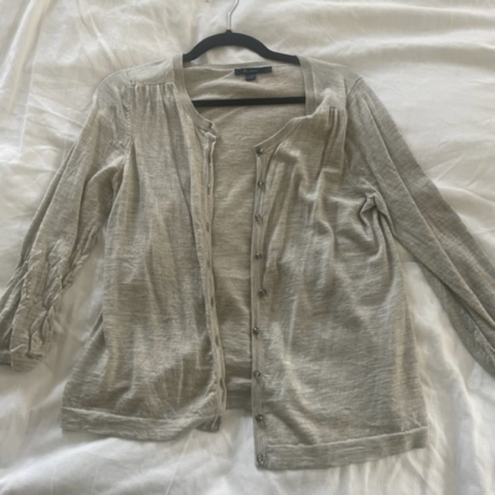Boden Gray Cardigan - Size 12 (US), 16(UK) (XL) Beaded Buttons